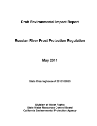 Draft Environmental Impact Report Russian River Frost Protection Regulation May 2011