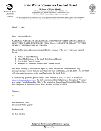 State Water Resources Control Board Division of Water Quality Winston H. Hickox