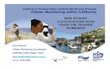 Citizen Monitoring within California HOW TO HOST A CLEAN WATER TEAM