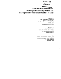 RECEIVED Pollution Prevention Plan: Discharges from Utility Vaults and