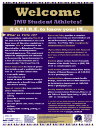 Welcome JMU Student Athletes! A.S.P.I.R.E. to know your IX…