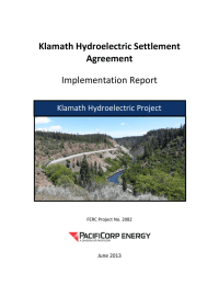   Klamath Hydroelectric Settlement  Agreement  Implementation Report 