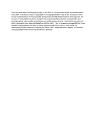 Allan Hirsch has been Chief Deputy Director of the Office... since 2007.  In that role, Hirsch is responsible for...