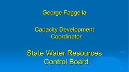 State Water Resources Control Board George Faggella Capacity Development