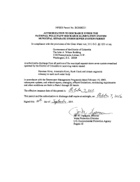 NPDES Permit No. DC0000221 AUTHORIZATION TO