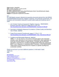 Erin, Per Jeff Wetzel’s request, attached are supporting documents derived from... and RDEIR/SDEIS that describe mitigation measures, environmental commitments, and