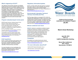 What’s happening at ELAP? Regulatory information/updates