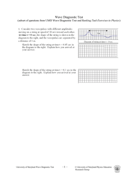 Wave Diagnostic Test  Ranking Task Exercises in Physics - 1 –