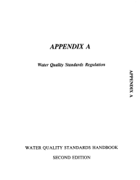 APPENDIX  A WATER  QUALITY  STANDARDS  HANDBOOK SECOND EDITION