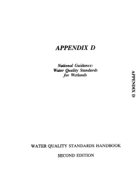 APPENDIX  D STANDARDS  HANDBOOK EDITION National  Guidance: