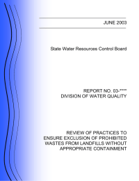 JUNE 2003 State Water Resources Control Board REPORT NO. 03-****