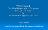 Water Board Certified Regulatory Program CEQA Training for