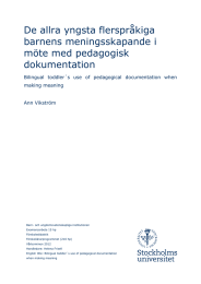 De allra yngsta flerspråkiga barnens meningsskapande i möte med pedagogisk dokumentation