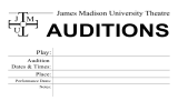 AUDITIONS James Madison University Theatre Play: Audition