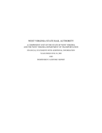 WEST VIRGINIA STATE RAIL AUTHORITY