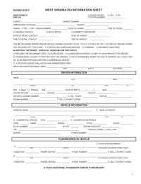 WEST VIRGINIA DUI INFORMATION SHEET  REVISED 6/2015
