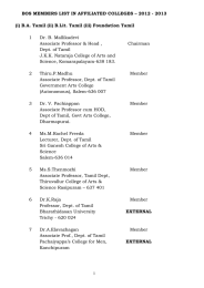 BOS MEMBERS LIST IN AFFILIATED COLLEGES – 2012 - 2013