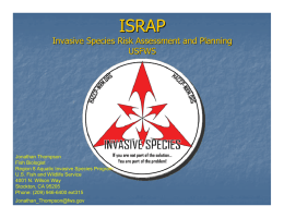 ISRAP Invasive Species Risk Assessment and Planning USFWS