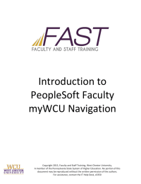 Introduction to PeopleSoft Faculty myWCU Navigation