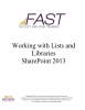 Working with Lists and Libraries SharePoint 2013