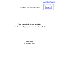 CALIFORNIA WATER RESEARCH  Water Supply for Diversions in the Delta