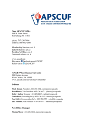 State APSCUF Office 319 N. Front Street Harrisburg, PA 17101