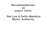 Recommendations on export limits San Luis &amp; Delta-Mendota