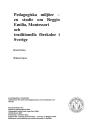 Pedagogiska  miljöer  – Emilia, Montessori