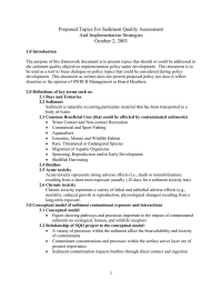 Proposed Topics For Sediment Quality Assessment And Implementation Strategies October 2, 2003