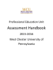 Assessment Handbook Professional Education Unit 2015-2016 West Chester University of