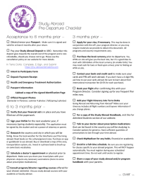 Study Abroad Pre-Departure Checklist Acceptance to 6 months prior –