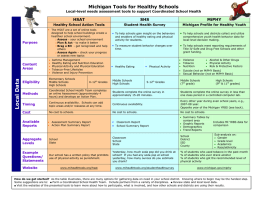 Michigan Tools for Healthy Schools HSAT SHS