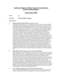 California Regional Water Quality Control Board Central Valley Region  8 December 2000