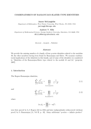 COMBINATORICS OF RAMANUJAN-SLATER TYPE IDENTITIES James McLaughlin  Andrew V. Sills