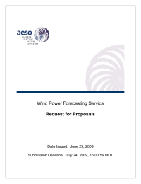 Wind Power Forecasting Service  Request for Proposals