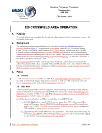 525 CROSSFIELD AREA OPERATION  1. Purpose