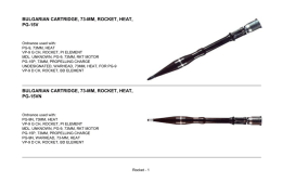 BULGARIAN CARTRIDGE, 73-MM, ROCKET, HEAT, PG-15V