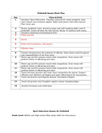 Pickleball Season Block Plan Day Class Activity 1