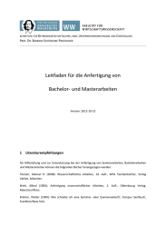 Leitfaden für die Anfertigung von Bachelor- und Masterarbeiten 1 Literaturempfehlungen L