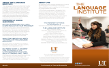 ABOUT UTB ABOUT THE LANGUAGE INSTITUTE
