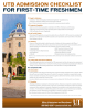 UTB Admission CheCklisT for firsT-Time freshmen □