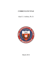 CURRICULUM VITAE  Alan F.J. Artibise, Ph. D. March 2014