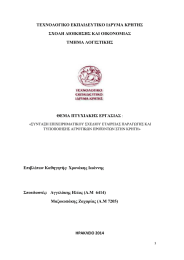 ΤΕΧΝΟΛΟΓΙΚΟ ΕΚΠΑΙΔΕΥΤΙΚΟ ΙΔΡΥΜΑ ΚΡΗΤΗΣ ΣΧΟΛΗ ΔΙΟΙΚΗΣΗΣ ΚΑΙ ΟΙΚΟΝΟΜΙΑΣ ΤΜΗΜΑ ΛΟΓΙΣΤΙΚΗΣ ΘΕΜΑ ΠΤΥΧΙΑΚΗΣ ΕΡΓΑΣΙΑΣ