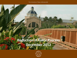 Reduction in Force Process December 2012