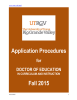 Application Procedures Fall 2015  for