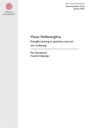 Vision Nollenergihus Energiförsörjning av passivhus med sol- och vindenergi Per Danielsson