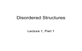 Disordered Structures Lecture 1, Part 1