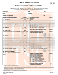 APPLIED BUSINESS TECHNOLOGY  Bachelor of Applied Arts and Sciences (B.A.A.S.)^ T