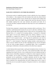 Introduction to Solar Energy, Lecture 3     ...