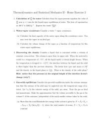 Thermodynamics and Statistical Mechanics II - Home Exercise 2